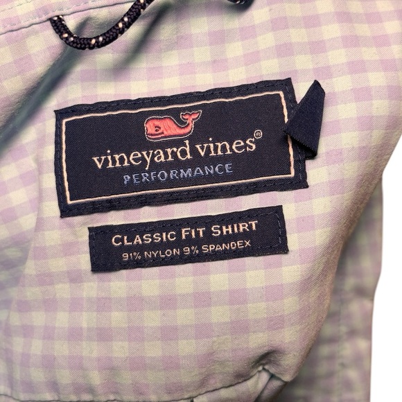 Vineyard Vines Performance OTG Blue Purple Gingham button up shirt in size 2XL - Picture 4 of 8